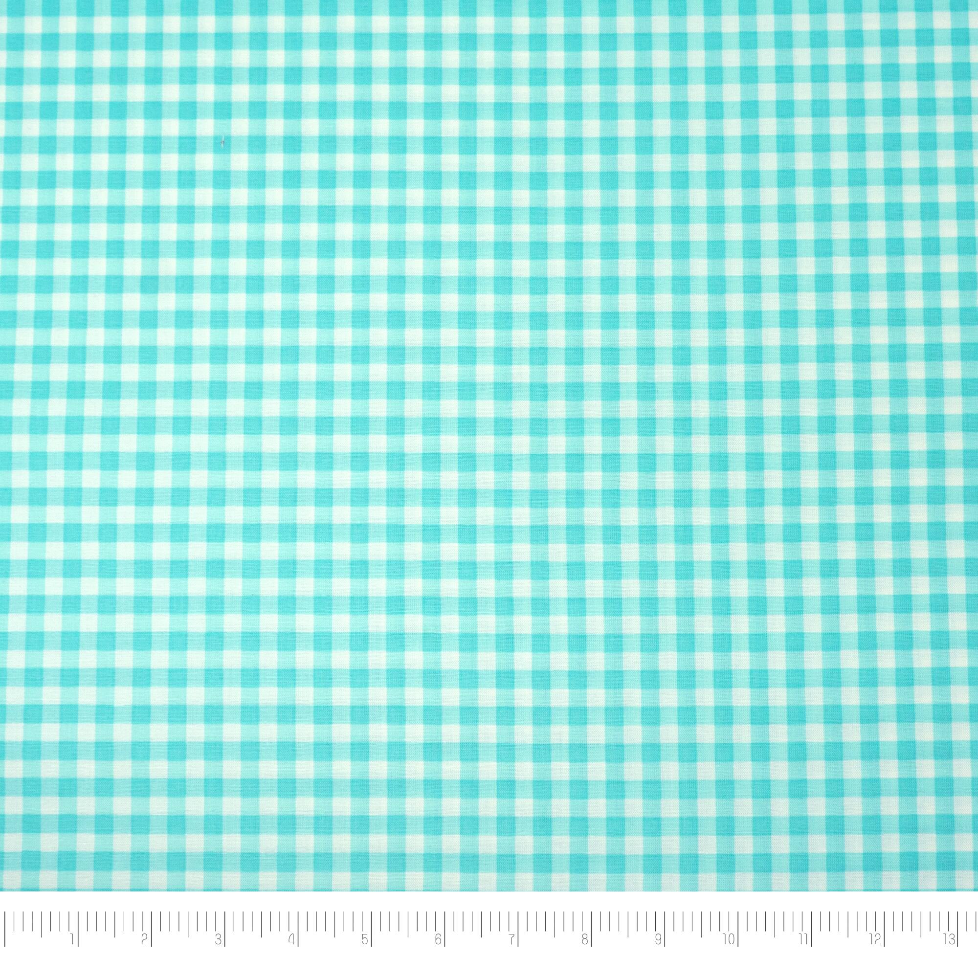 SINGER Blue Gingham Check Cotton Fabric